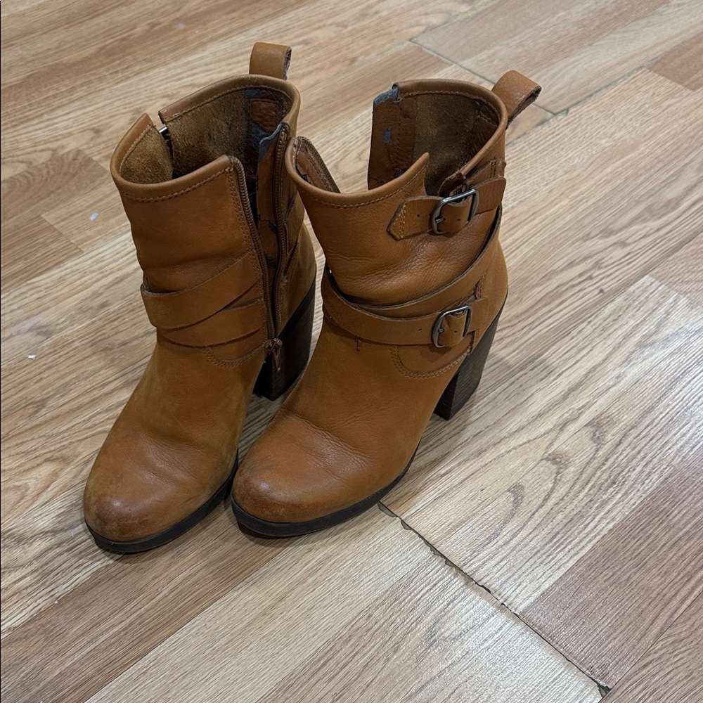 Lucky Brand Brown Heeled Boots with Buckles